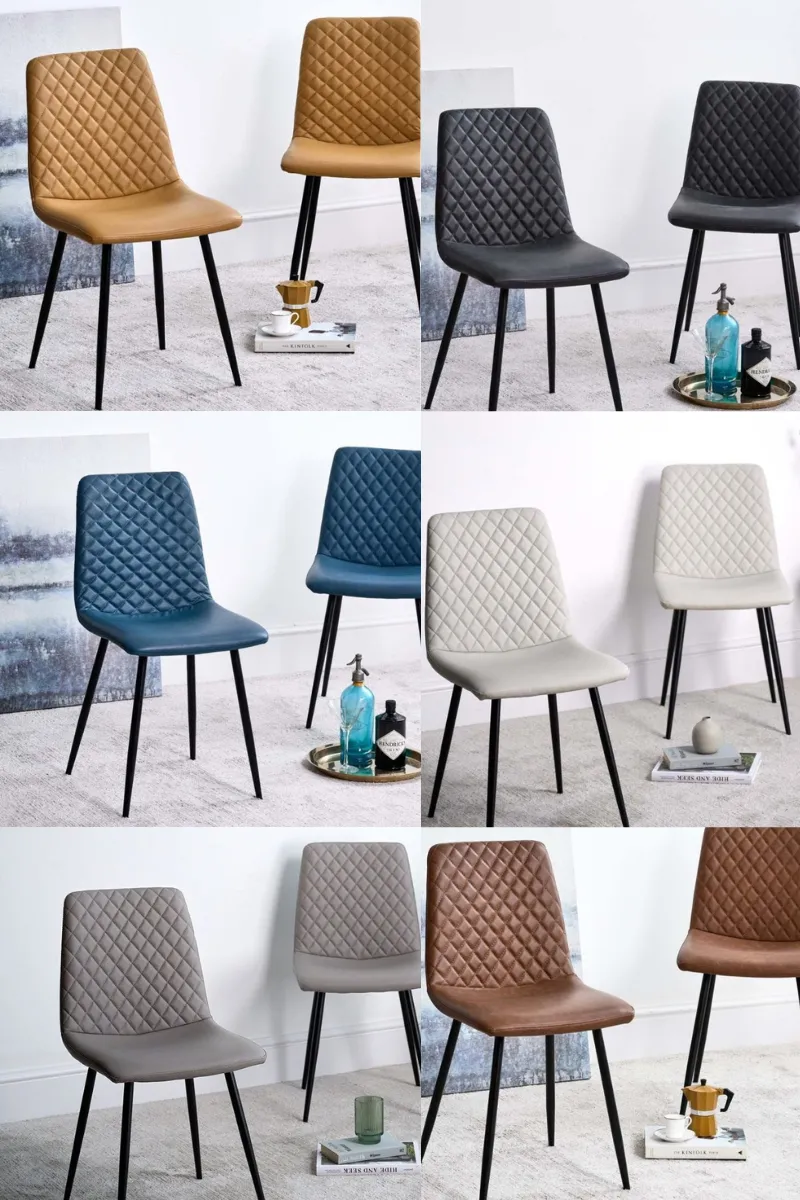 Kara loves the range of colours available on the Ripley. This best-seller is sleek and has simple dark grey legs which Kara particularly likes because she prefers plainer design. The diamond stitching on the back gives a small amount of detailing to add some interest to an otherwise no-frills chair.
